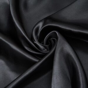 charmeuse satin fabric by the yard, 60" wide black bridal satin fabric, soft silky satin fabric charmeuse cloth fabric for bridal dress, apparel, wedding decorations, diy crafts, sewing(5.4 yard)