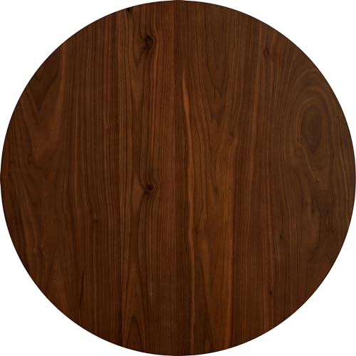 Acacia Alma Solid Wood Dining Table/Kitchen Table Round Dining Table for 4 / Dining Room Table, Patio Table, End Table, Coffee Table, Work Desk, Natural Wood Dining Table Round Kitchen Table, Walnut