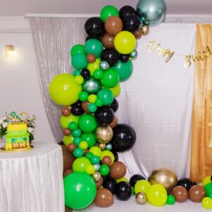 RUBFAC 87pcs Green Balloons Different Sizes 18 12 10 5 Inches for Garland Arch, Premium Green Latex Balloons for Birthday Wedding Baby Shower Bridal Shower Party Decorations