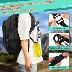 Mifoci Water Bottle Holder with Strap Long Neck and Adjustable Shoulder Carrying Strap, Fit for 0.98" Bottle Cap Diameter Lanyard for Outdoor Walking Hiking Camping(Black, 10 Pcs)