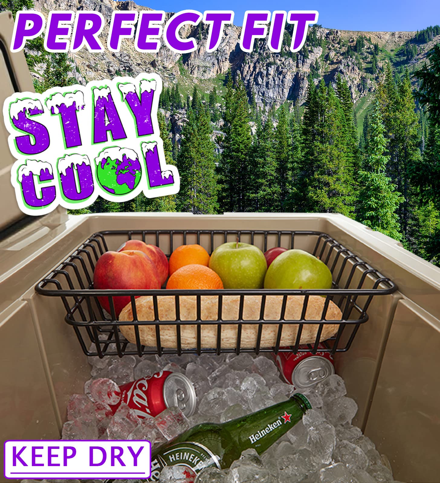 2-Pack Cooler Basket for YETI Tundra Haul, Double Cooler Rack for Double Storage, Dry-Goods Basket for YETI Wheeled Coolers (Cooler NOT Included)