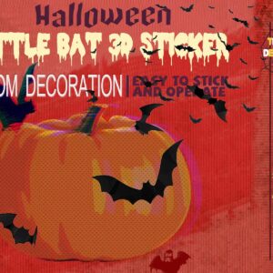 111 PCS Halloween Bats Decorations Indoor Outdoor Wall Stickers | 8 Different Sizes 3D Wall Decals Halloween Spooky Home Goth Emo Room Party Decor