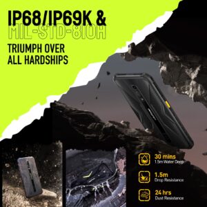 Ulefone 4G Rugged Phones Armor X12 Pro(2023), IP68/IP69K, Android 13 8GB + 64GB, 13MP + 8MP, 5.45 Inch HD+ Display, 4860mAh Big Battery, Global Bands, Dustproof, Compass, NFC, OTG, GPS -Green