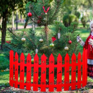 30 Pieces Christmas Tree Fences Thick Plastic Picket Fence Christmas Tree Fences Mini Fence Decoration for Home Garden Christmas Wedding Party, 12 Inches (Red)