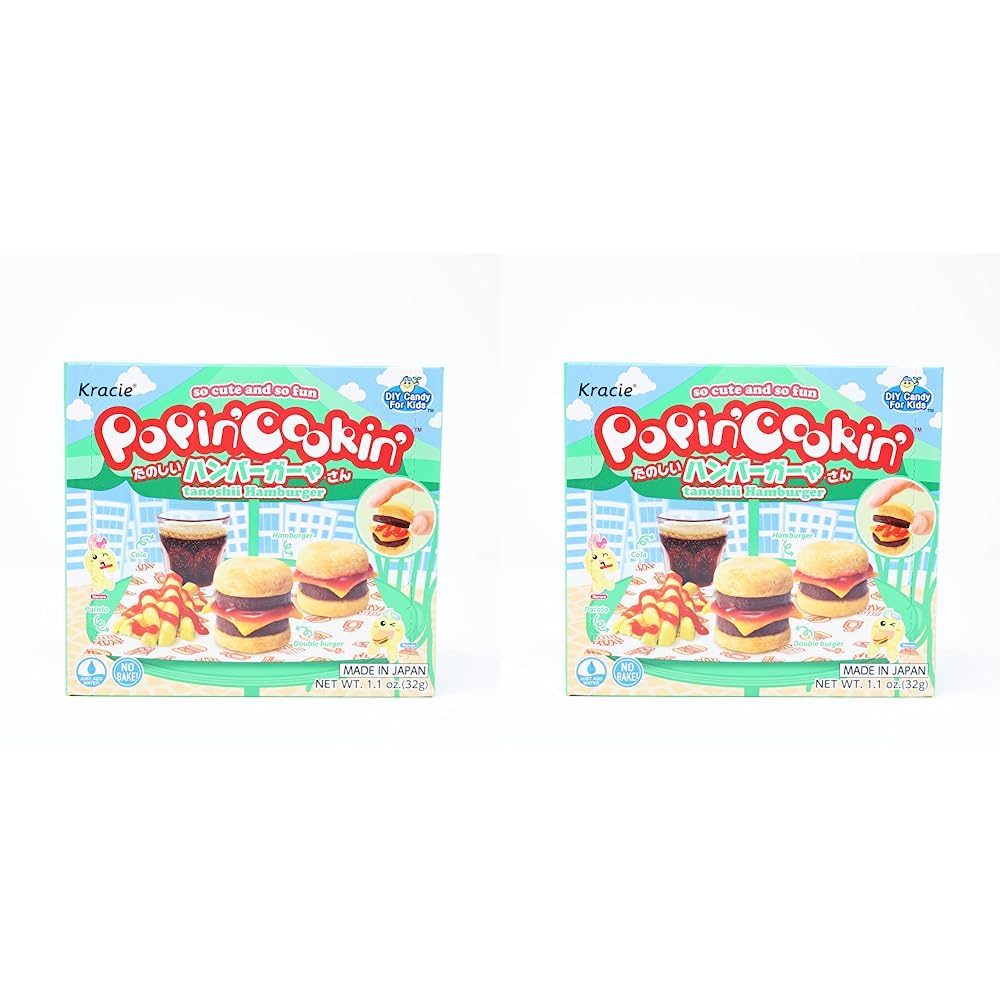 Kracie Popin' Cookin' DIY Candy Hamburger Kit (Pack of 2)