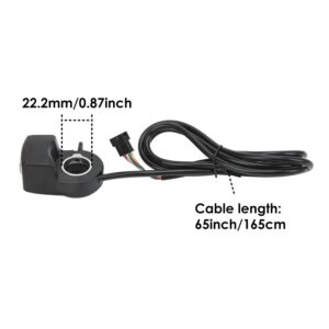 E Bike Thumb Throttle, 36V/48V Thumb Accelerator Battery Display Speed Control Assembly with 65in Cable for 22mm 7/8inch Electric Bike Scooters Handlebars(48V)