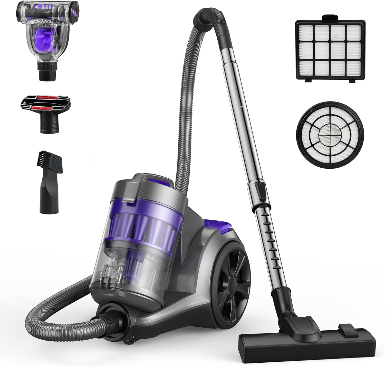 Aspiron Vacuum Cleaner, 25Kpa Bed Vacuum, 99.9% Allergen Removal, 1400W Bagless Vacuum Cleaner