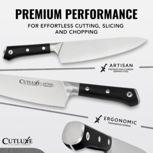 Cutluxe Kitchen Knife Set, 5 Pcs Chef's Knife Set – Razor Sharp German Steel, Full Tang, Ergonomic Handles – Artisan Series