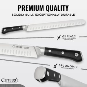 Cutluxe BBQ Carving Knife Set – Brisket Slicing Knife and Boning Knife for Meat Cutting – Professional Knife with Razor Sharp German Steel, Full Tang, Ergonomic Handles – Artisan Series