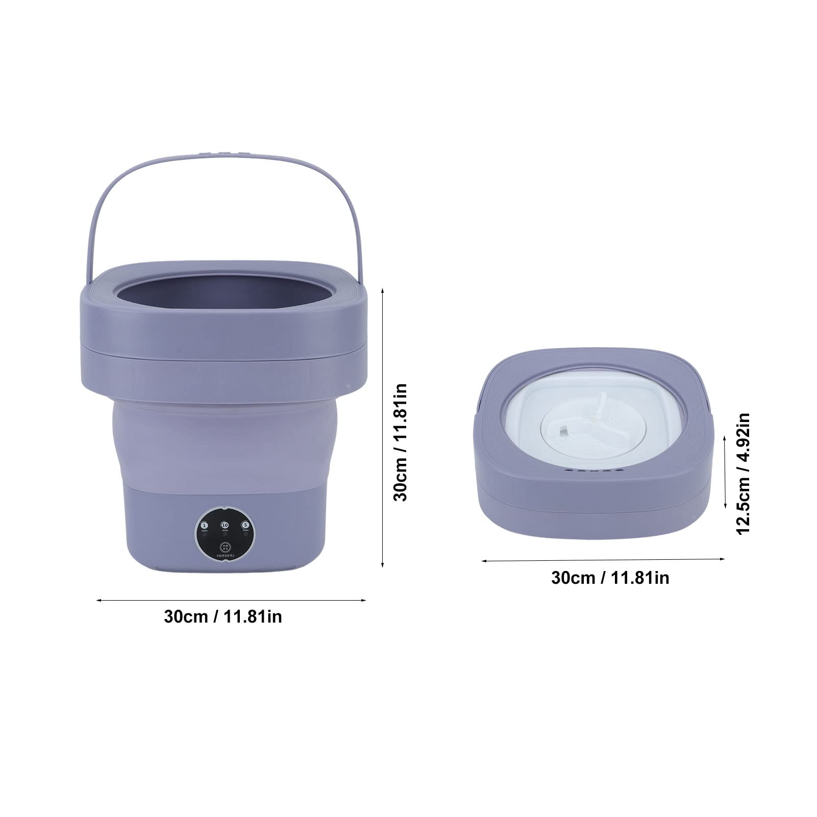 Portable Washing Machine, Mini Foldable Washer and Spin Dryer with Drainage Pipe, Lightweight Bucket Washer for Apartment, Laundry, Camping, RV, Travel, Underwear, Socks ()