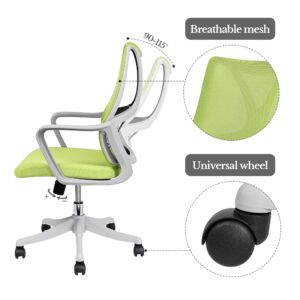 Waissdea Office Chair - big and Tall Office Chair, Ergonomic Desk Chair, Mid-Back Computer Chair, Tilting Height Adjustment Home Office Desk Chairs, Breathable Mesh Desk Chair (Green)