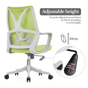 Waissdea Office Chair - big and Tall Office Chair, Ergonomic Desk Chair, Mid-Back Computer Chair, Tilting Height Adjustment Home Office Desk Chairs, Breathable Mesh Desk Chair (Green)