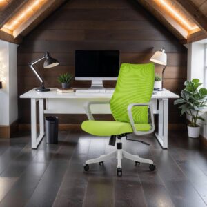 Waissdea Office Chair - big and Tall Office Chair, Ergonomic Desk Chair, Mid-Back Computer Chair, Tilting Height Adjustment Home Office Desk Chairs, Breathable Mesh Desk Chair (Green)