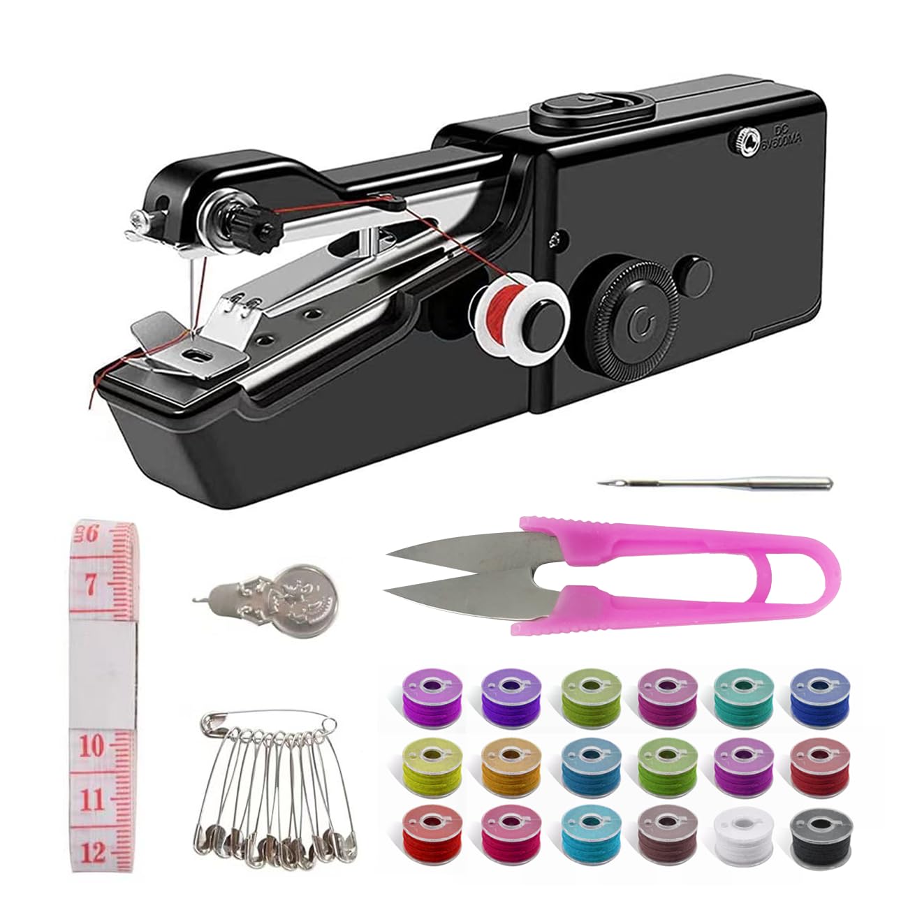 Handheld Sewing Machine,Mini Sewing Machine for Quick Stitching,Portable Sewing Machine Suitable for Home,Travel and DIY,Electric Handheld Sewing Machine for Beginners，easy，Black