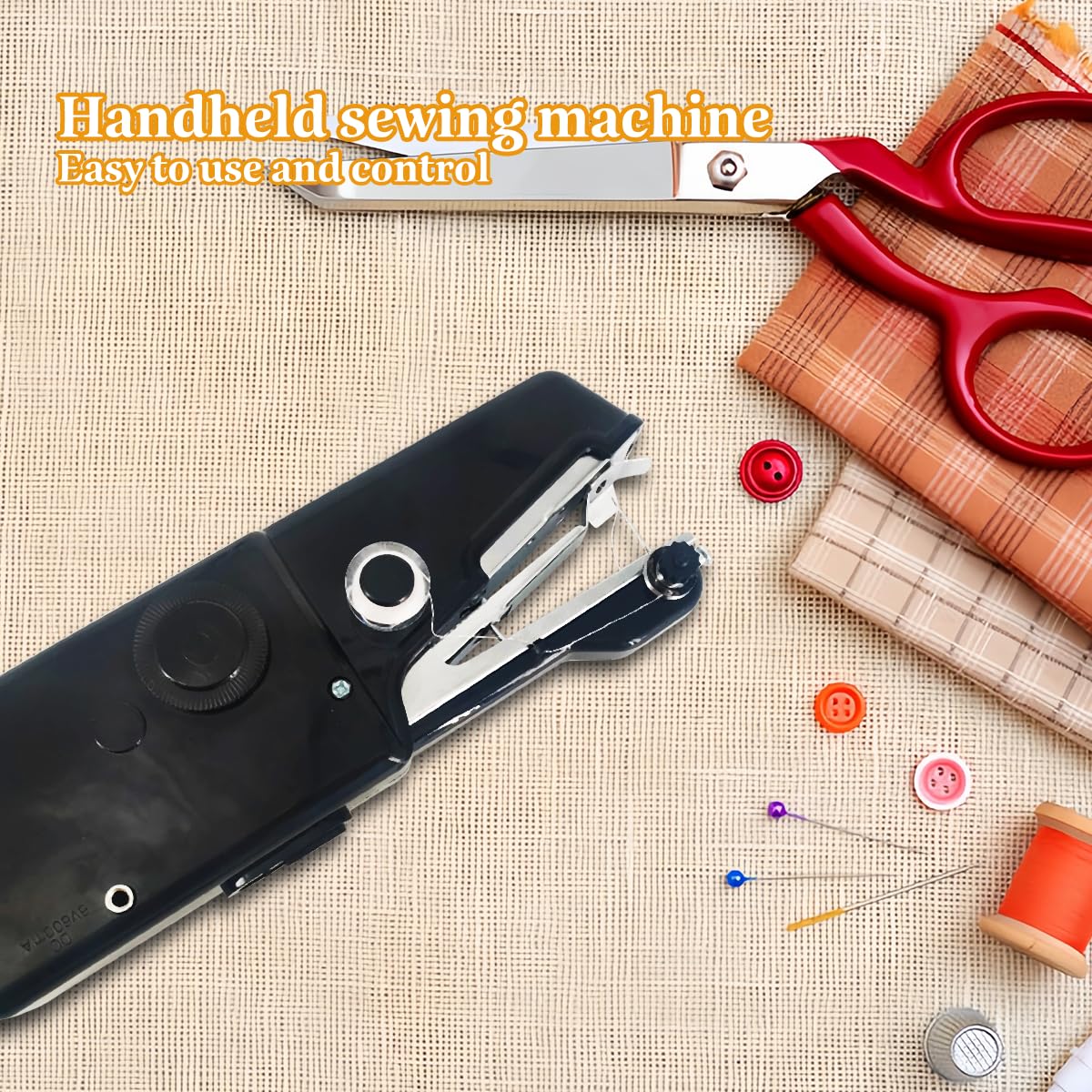 Handheld Sewing Machine,Mini Sewing Machine for Quick Stitching,Portable Sewing Machine Suitable for Home,Travel and DIY,Electric Handheld Sewing Machine for Beginners，easy，Black