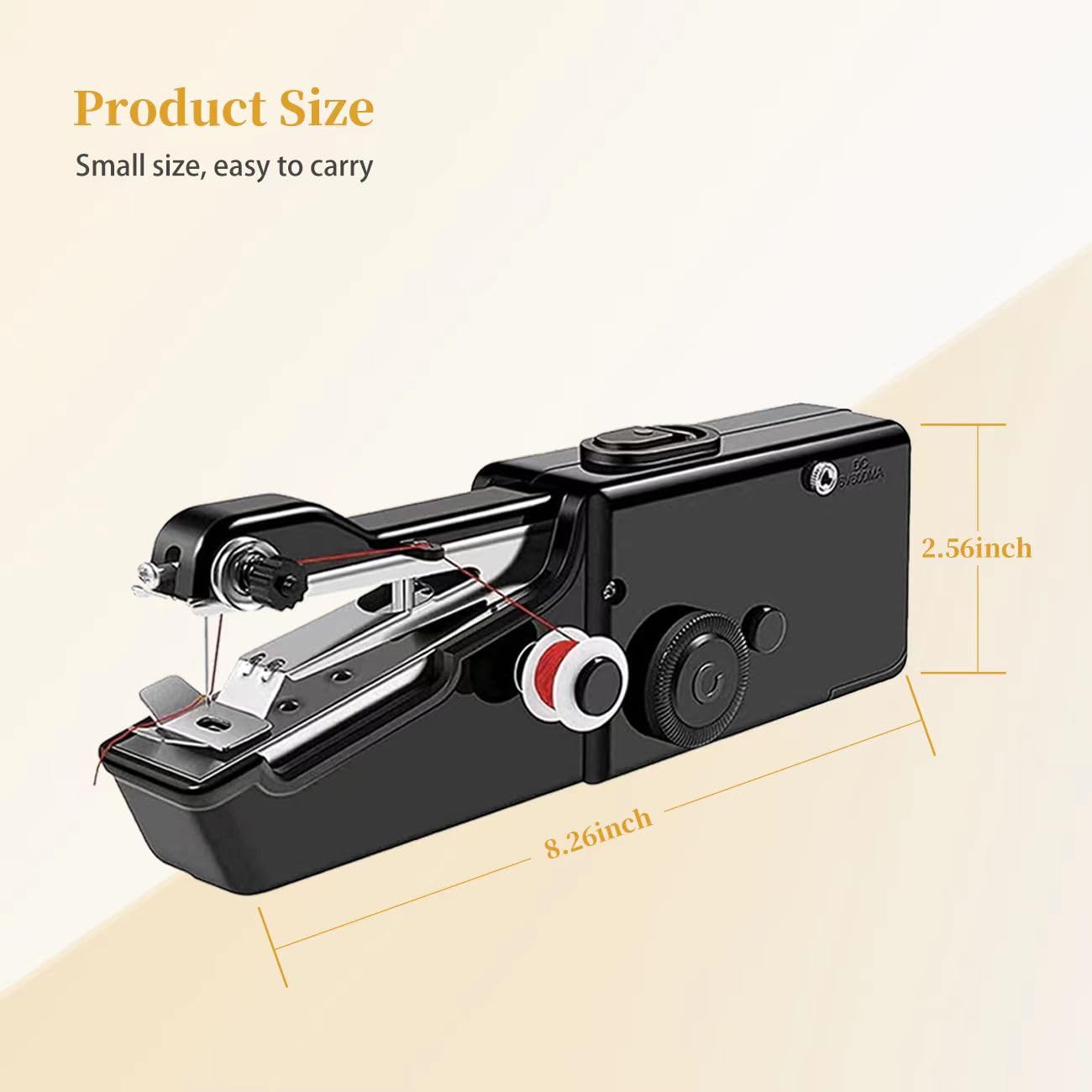 Handheld Sewing Machine,Mini Sewing Machine for Quick Stitching,Portable Sewing Machine Suitable for Home,Travel and DIY,Electric Handheld Sewing Machine for Beginners，easy，Black