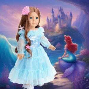 Sweet Dolly Halloween Doll Clothes Princess Ariel Vanessa Costume Mermaid Doll Clothes for 18 Inch Doll