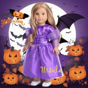 Sweet Dolly Halloween Doll Clothes Princess Ariel Vanessa Costume Mermaid Doll Clothes for 18 Inch Doll