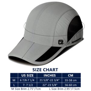 GADIEMKENSD Cooling Running Hat Quick Dry Summer Baseball Cap UPF50+ Sports Sun Caps Breathable Mesh Lightweigh Dad Hats Unstructured for Golf Tennis Hiking Gym Travel Camping Light Grey L