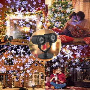 Christmas LED Lighting Projector - Double Head Rotating Snowflake Waterproof Indoor Outdoor Garden Lights Christmas Decorations