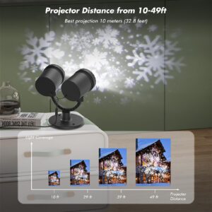 Christmas LED Lighting Projector - Double Head Rotating Snowflake Waterproof Indoor Outdoor Garden Lights Christmas Decorations