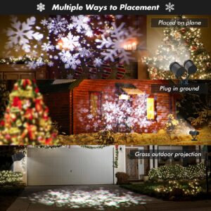 Christmas LED Lighting Projector - Double Head Rotating Snowflake Waterproof Indoor Outdoor Garden Lights Christmas Decorations