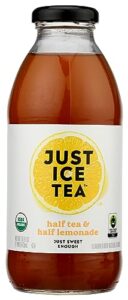 eat the change just ice tea organic half tea & half lemonade tea, kosher, 16 fluid ounces (pack of 12)