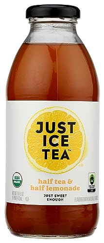 Eat The Change Just Ice Tea Organic Half Tea & Half Lemonade Tea, Kosher, 16 Fluid Ounces (Pack Of 12)