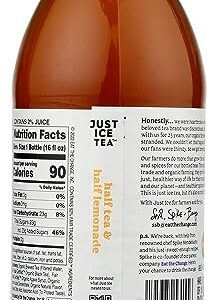 Eat The Change Just Ice Tea Organic Half Tea & Half Lemonade Tea, Kosher, 16 Fluid Ounces (Pack Of 12)