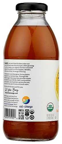 Eat The Change Just Ice Tea Organic Half Tea & Half Lemonade Tea, Kosher, 16 Fluid Ounces (Pack Of 12)