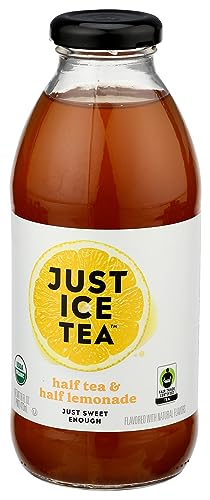 Eat The Change Just Ice Tea Organic Half Tea & Half Lemonade Tea, Kosher, 16 Fluid Ounces (Pack Of 12)