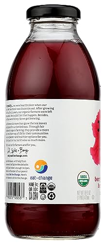 Eat The Change Just Ice Tea Organic Berry Hibiscus Herbal Tea, Caffeine Free, 16 Fluid Ounces (Pack Of 12)