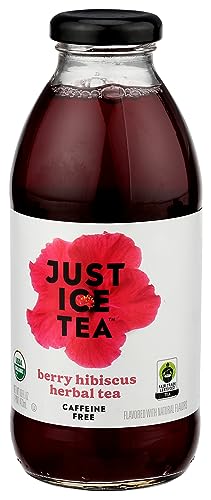 Eat The Change Just Ice Tea Organic Berry Hibiscus Herbal Tea, Caffeine Free, 16 Fluid Ounces (Pack Of 12)