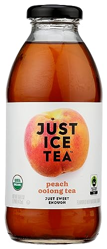 Eat The Change Just Ice Tea Organic Peach Oolong Tea, Kosher, 16 Fluid Ounces (Pack Of 12)