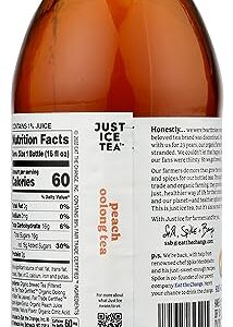 Eat The Change Just Ice Tea Organic Peach Oolong Tea, Kosher, 16 Fluid Ounces (Pack Of 12)