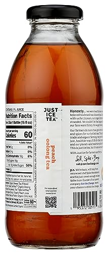 Eat The Change Just Ice Tea Organic Peach Oolong Tea, Kosher, 16 Fluid Ounces (Pack Of 12)