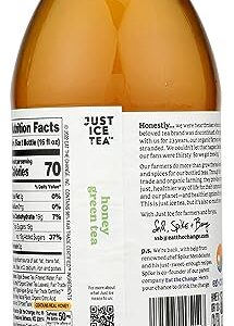 Eat The Change Just Ice Tea Organic Honey Green Tea, Kosher, 16 Fluid Ounces (Pack Of 12)