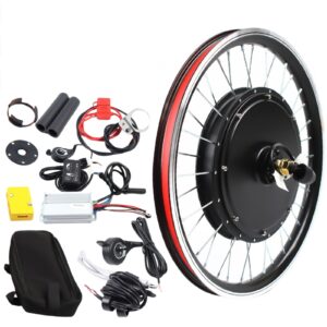 electric bike conversion kit,20" front/rear wheel e-bike powerful hub motor kit with sw-810led display waterproof wire front/rear wheel hub assembly motor kit (20" 48v 1000w front wheel)