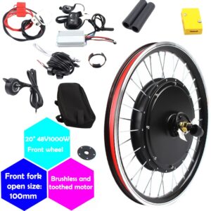 Electric Bike Conversion Kit,20" Front/Rear Wheel E-Bike Powerful Hub Motor Kit with SW-810LED Display Waterproof Wire Front/Rear Wheel Hub Assembly Motor Kit (20" 48V 1000W Front Wheel)