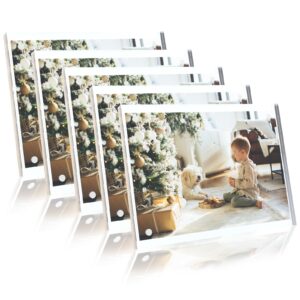 acrylic picture frames, 4×6 inch photo frame 5 pack, clear small picture frame, transparent photo frame, frameless picture frame for home and office, picture frame suitable for christmas gift