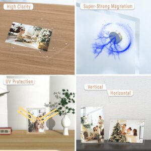 Acrylic Picture Frames, 4×6 Inch Photo Frame 5 Pack, Clear Small Picture Frame, Transparent Photo Frame, Frameless Picture Frame for Home and Office, Picture Frame Suitable for Christmas Gift