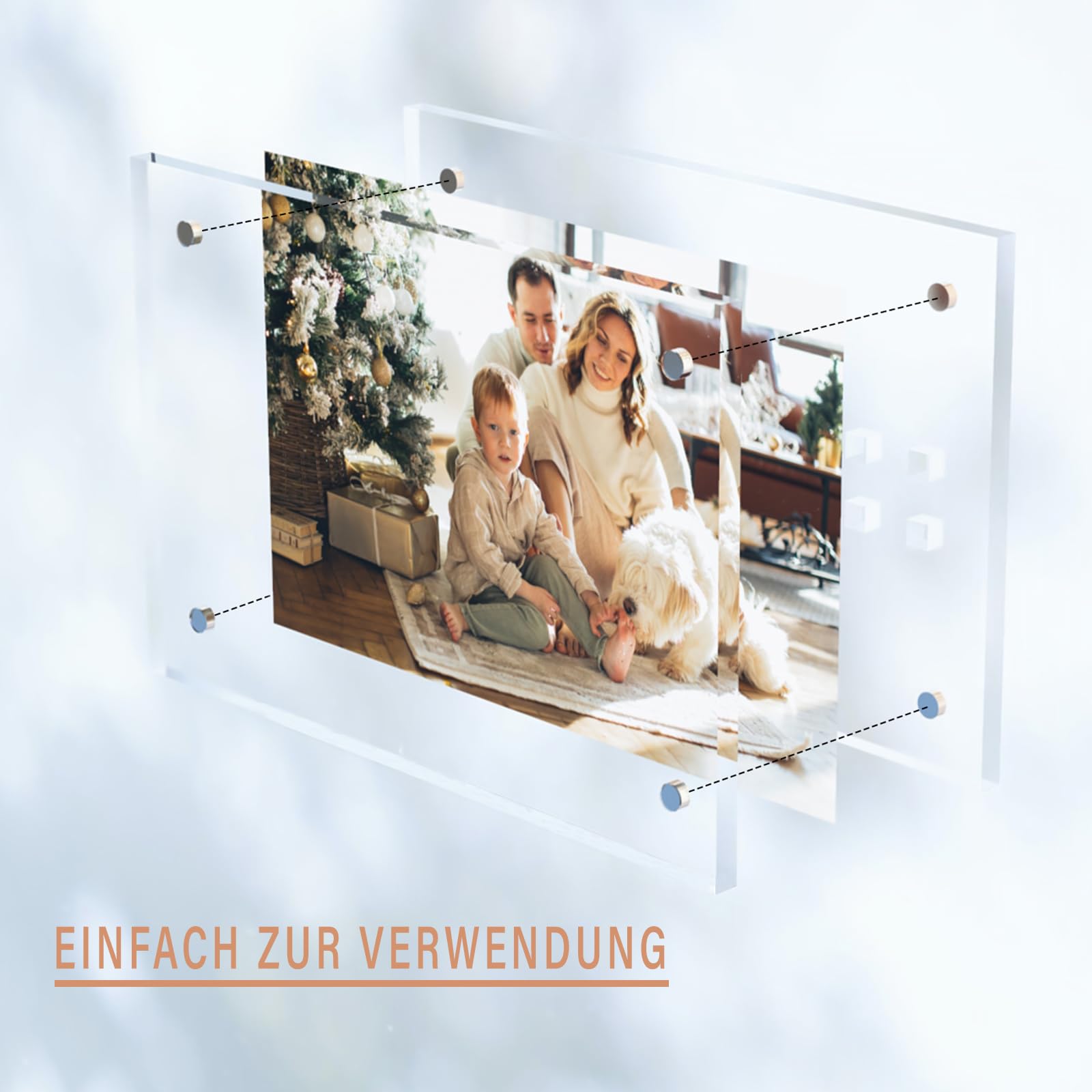 Acrylic Picture Frames, 4×6 Inch Photo Frame 5 Pack, Clear Small Picture Frame, Transparent Photo Frame, Frameless Picture Frame for Home and Office, Picture Frame Suitable for Christmas Gift