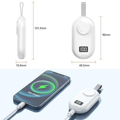 AORATY 3000mAh(Large-Capacity) Portable Charger for Apple Watch, 2 in 1 Wireless Magnetic iWatch Charger with Digital Display Travel Power Bank for Apple Watch Series 9/8/7/6/5/4/SE/Ultra 2/Ultra