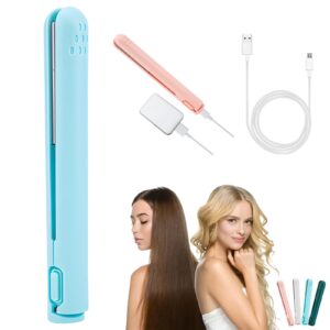 mini dual-purpose curling iron, mini curling iron, mini flat iron, mini hair straightener and curler 2 in 1, small hair curler iron for travel, professional hair styling tool (orchid color)