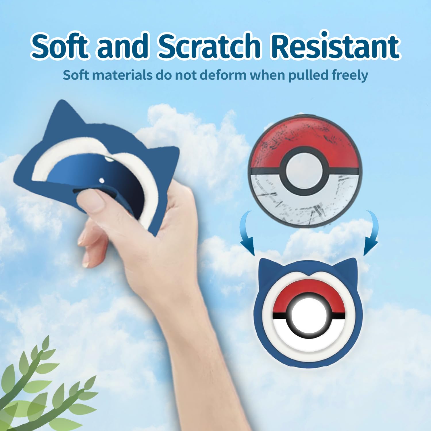 Elf Ball Silicone Protective Case, Compatible with The Latest Pokémon Go Plus+ 2023 Blue