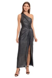 maggy london women's holiday sequin dress event occasion cocktail party guest of, navy/silver