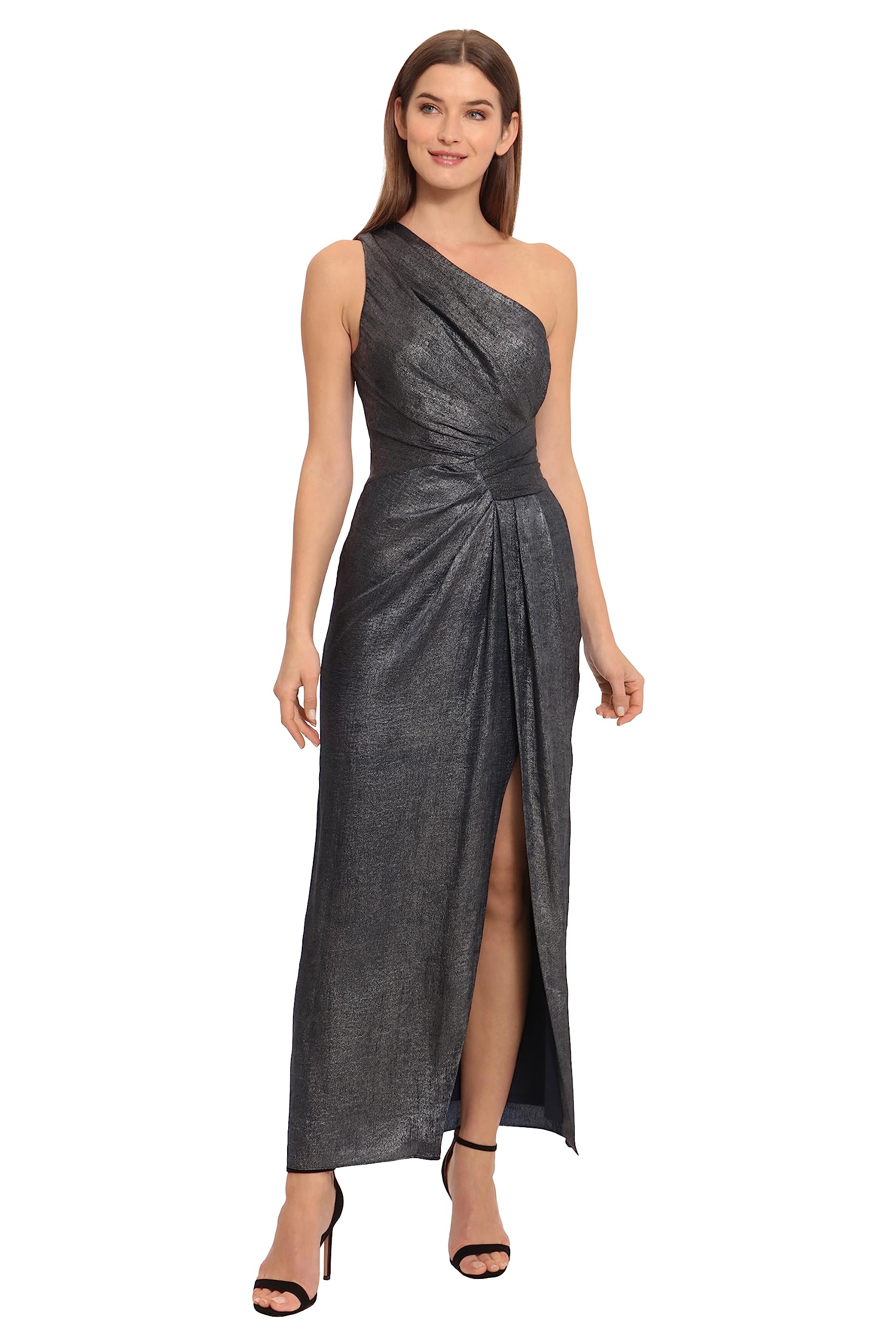 Maggy London Women's Holiday Sequin Dress Event Occasion Cocktail Party Guest of, Navy/Silver