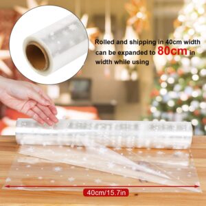 SULOLI Christmas Cellophane Wrap Roll - 32 In x 99 Ft Snowflakes Christmas Wrapping for Gifts Flowers Hampers Baskets