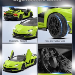 AEROQUEST Lamborghini Remote Control Car, Officially Licensed 1:14 Lambo RC Car 7.4V 500mAh with 15km/h Fast Model Car Toys for Adults Boys Girls Birthday Ideas Gift, Green