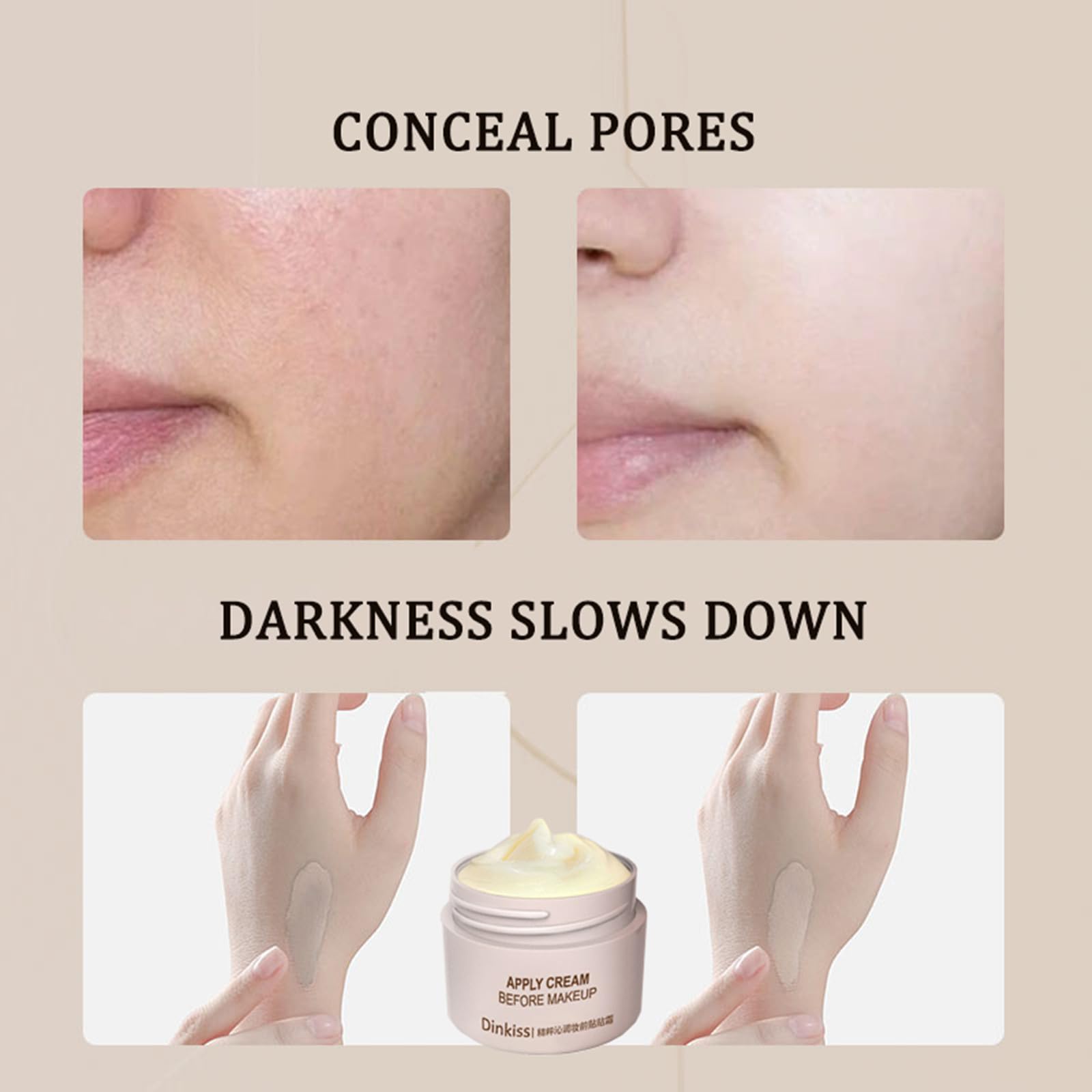 Power Grip Moisturizing Primer,Primer Foundation Base Face Makeup Smoothing Firming Skin Hydrating Moisturizing Hiding Pores Natural Gentle Ingredients